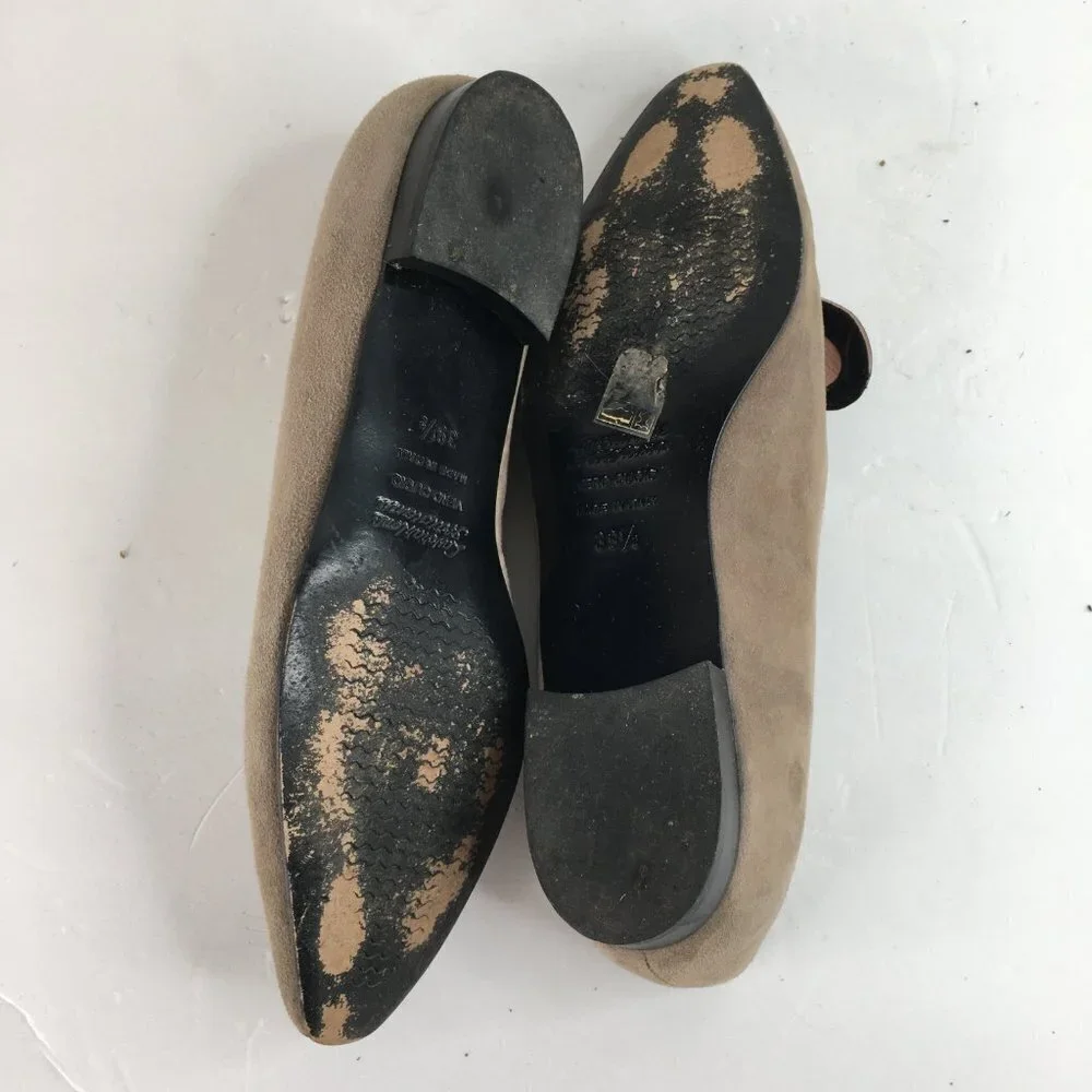 Carel Paris Mouse Tan Suede Leather Flats Size 39.5
